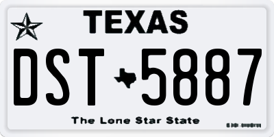 TX license plate DST5887