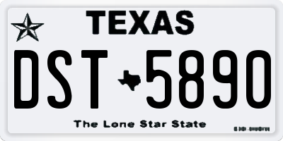 TX license plate DST5890