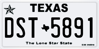 TX license plate DST5891