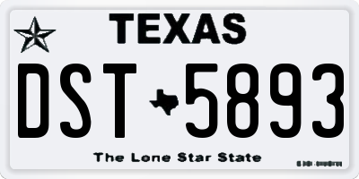 TX license plate DST5893