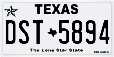 TX license plate DST5894