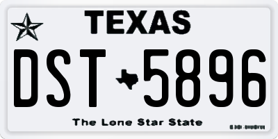 TX license plate DST5896