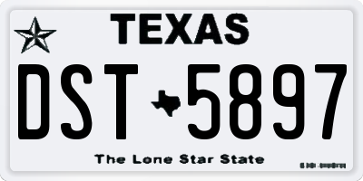 TX license plate DST5897