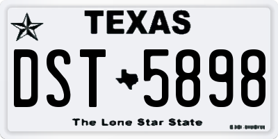TX license plate DST5898
