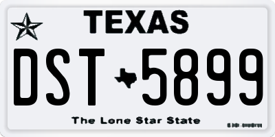 TX license plate DST5899
