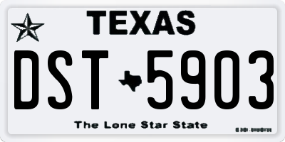 TX license plate DST5903