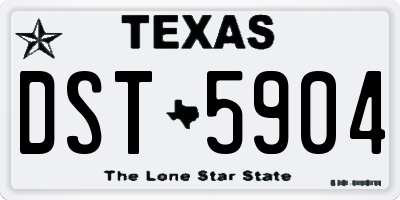 TX license plate DST5904
