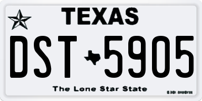 TX license plate DST5905