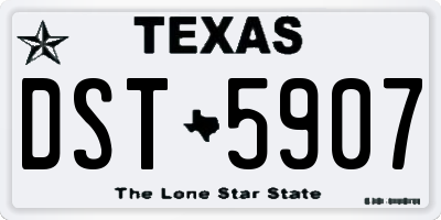 TX license plate DST5907