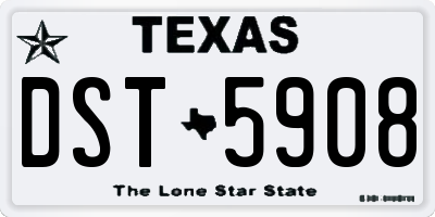 TX license plate DST5908