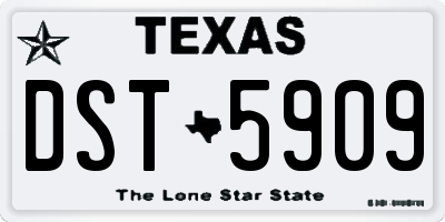 TX license plate DST5909
