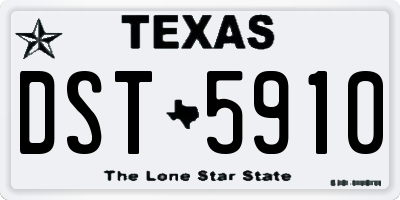 TX license plate DST5910