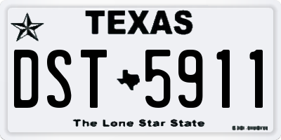 TX license plate DST5911