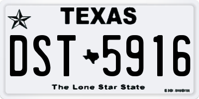 TX license plate DST5916