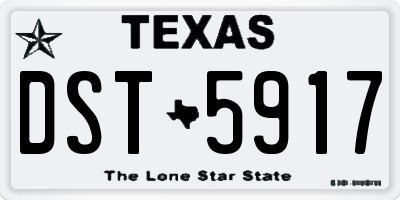 TX license plate DST5917
