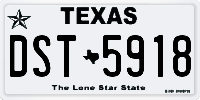 TX license plate DST5918