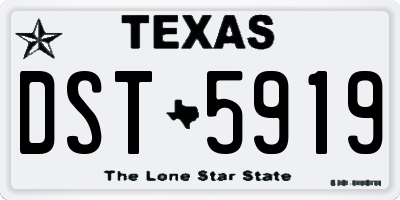 TX license plate DST5919