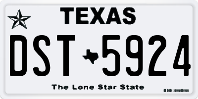 TX license plate DST5924