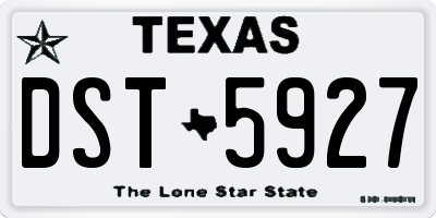 TX license plate DST5927