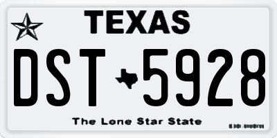 TX license plate DST5928