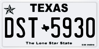 TX license plate DST5930