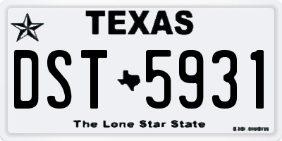 TX license plate DST5931