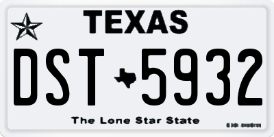 TX license plate DST5932