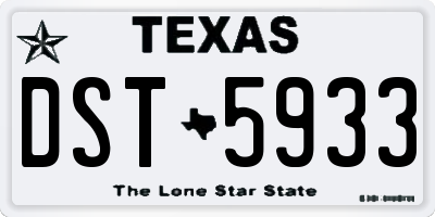 TX license plate DST5933