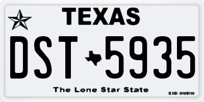 TX license plate DST5935
