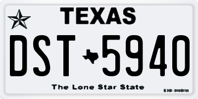 TX license plate DST5940