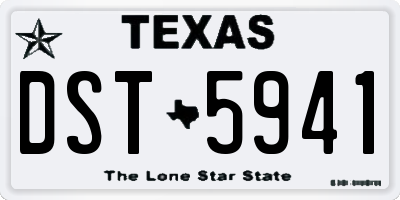 TX license plate DST5941
