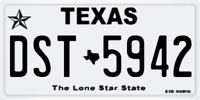 TX license plate DST5942
