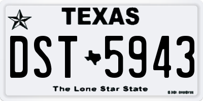 TX license plate DST5943
