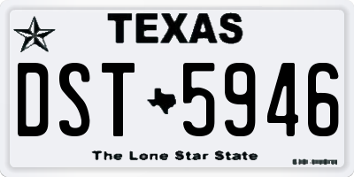 TX license plate DST5946