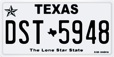 TX license plate DST5948