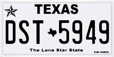 TX license plate DST5949