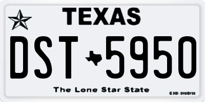 TX license plate DST5950