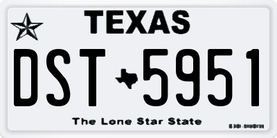 TX license plate DST5951