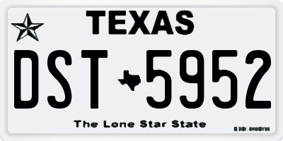 TX license plate DST5952