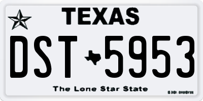 TX license plate DST5953