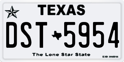 TX license plate DST5954