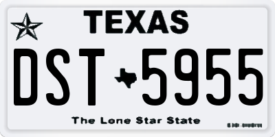 TX license plate DST5955