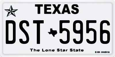 TX license plate DST5956