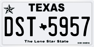 TX license plate DST5957