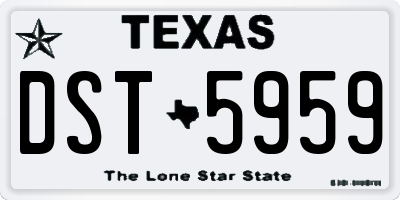 TX license plate DST5959