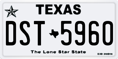 TX license plate DST5960