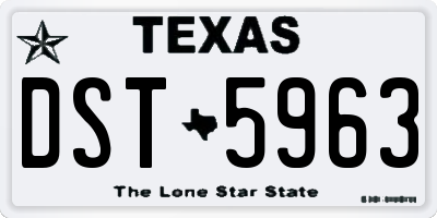 TX license plate DST5963