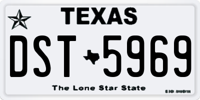 TX license plate DST5969