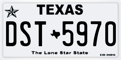 TX license plate DST5970