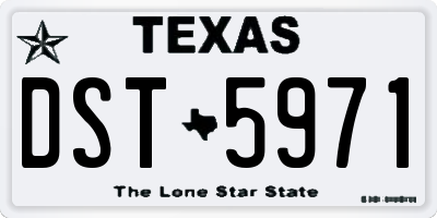 TX license plate DST5971
